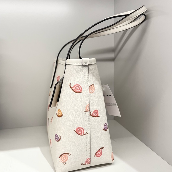 Coach Small City Tote With Snail Print - Picture 4 of 6